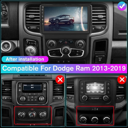 CarpartsX 9-Inch IPS Touchscreen Android 12 Car Stereo for Dodge RAM 1500/2500/3500 2013-2018 with Wireless CarPlay & Android Auto 2+32GB Car Radio, Support GPS, WiFi, Bluetooth, FM, Backup Camera, (Auto AC)