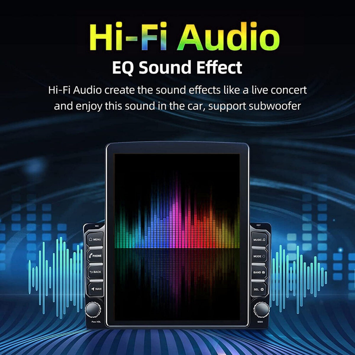 9.7" Double Din Car Stereo for Chevy Impala 2014–2020 – GPS Navigation, Wireless Apple CarPlay, Bluetooth, WiFi, SWC & Backup Camera Support