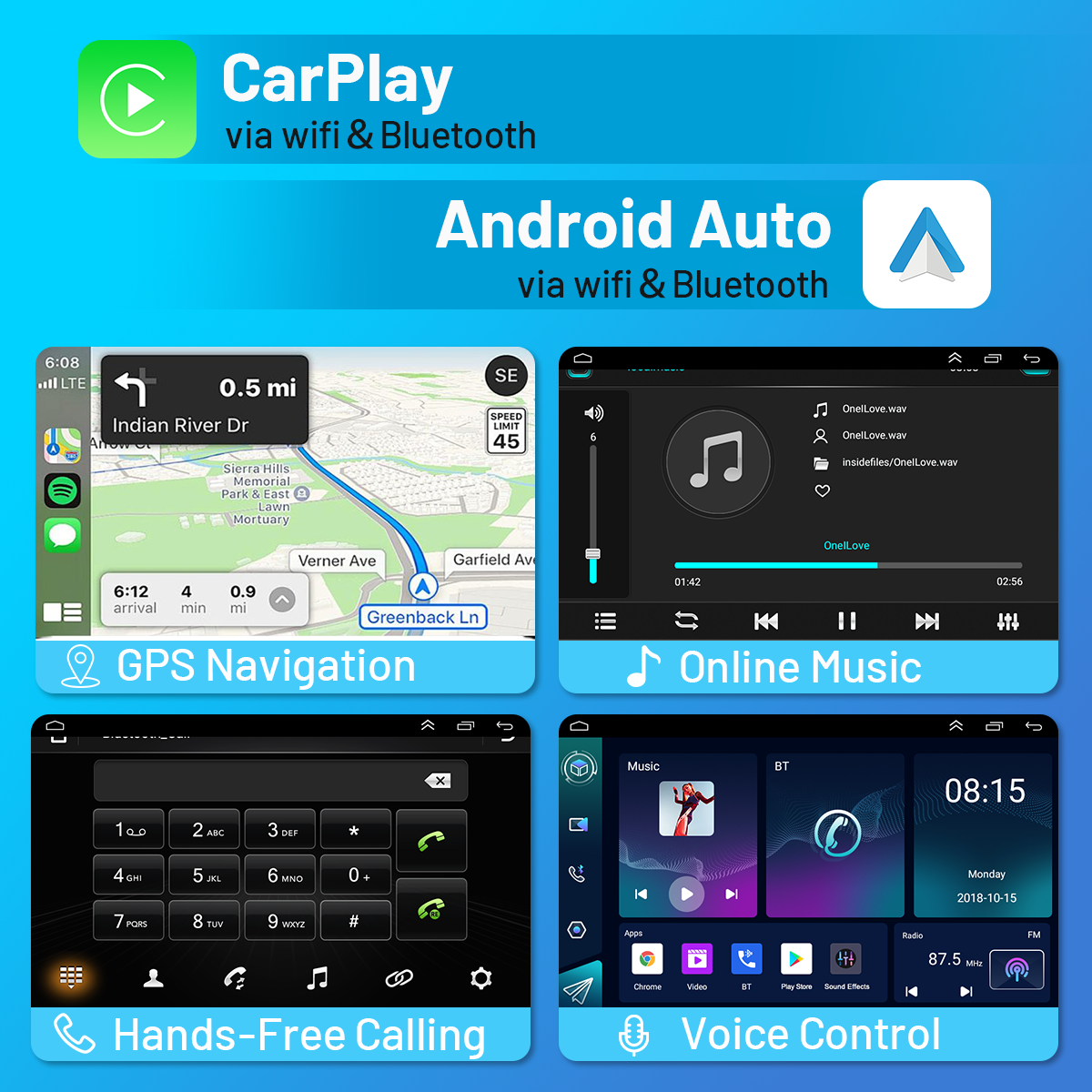 CarpartsX 07-12 Toyota RAV4 Android 13 Car Navigation 9 inches - with carplay and Android auto function 2+32G - with long license plate camera