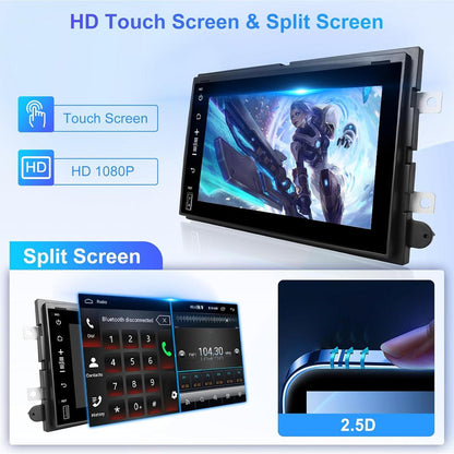 CarpartsX 7" Android 13 Car Stereo for 2004-2014 Ford F150/F250 – Wireless CarPlay & Android Auto, 4+64GB, AHD Backup Camera, Microphone, GPS(no USB model)