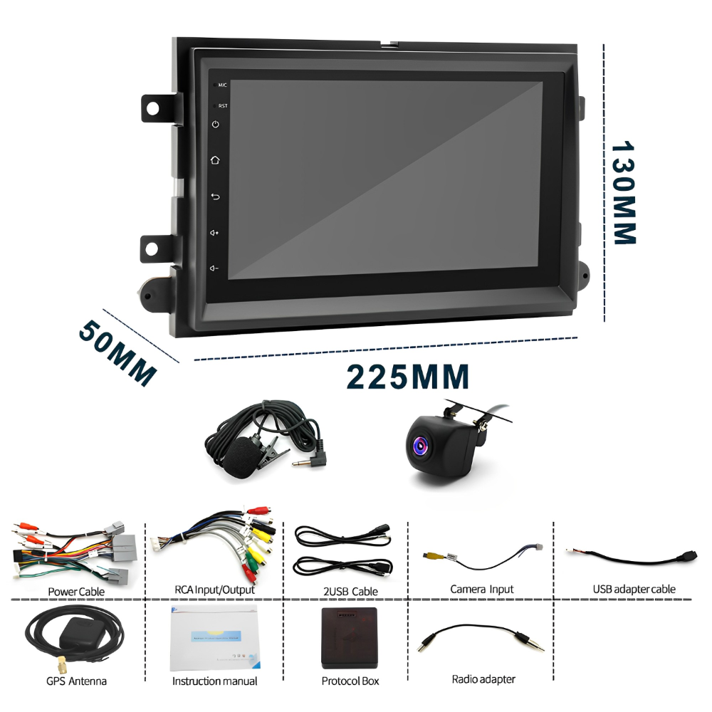 CarpartsX 04-14 Ford F150/F250 Android 13 car navigation 7 inches built-in Carplay+Android auto/2+32G+AHD camera+microphone