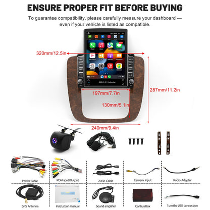 9.7" Android 13 Car Stereo for Chevrolet GMC 2006–2014 – 2GB+32GB, Apple CarPlay & Android Auto, GPS, Bluetooth, WiFi, FM, SWC, AHD Camera