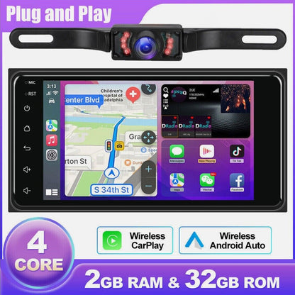 CarpartsX 7" Android 13 Car Stereo for Toyota 4Runner, Camry, RAV4, FJ Cruiser - Wireless CarPlay, GPS, BT, 2+32GB, AHD Camera&Mic CarPlay Wireless