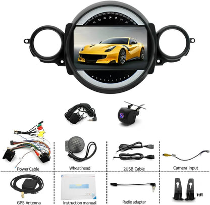 CarpartsX Android 13 Car Stereo for BMW Mini Cooper R56 (2007-2014) - 9" IPS Touchscreen, CarPlay, Android Auto, GPS, 2+32GB, AHD Camera&Mic, Bluetooth, SWC