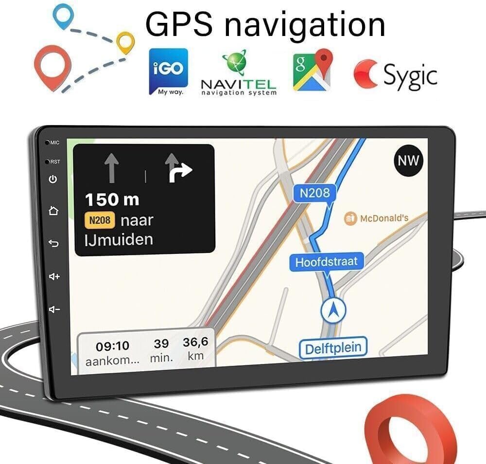 CarpartsX 9" Android 13 Car Stereo Radio 2+32G Wireless CarPlay Touchscreen GPS Navigation Bluetooth FM Car Radio WiFi Multimedia Player USB with Camera Compatible with to-yo-ta 4Runner 2009-2019