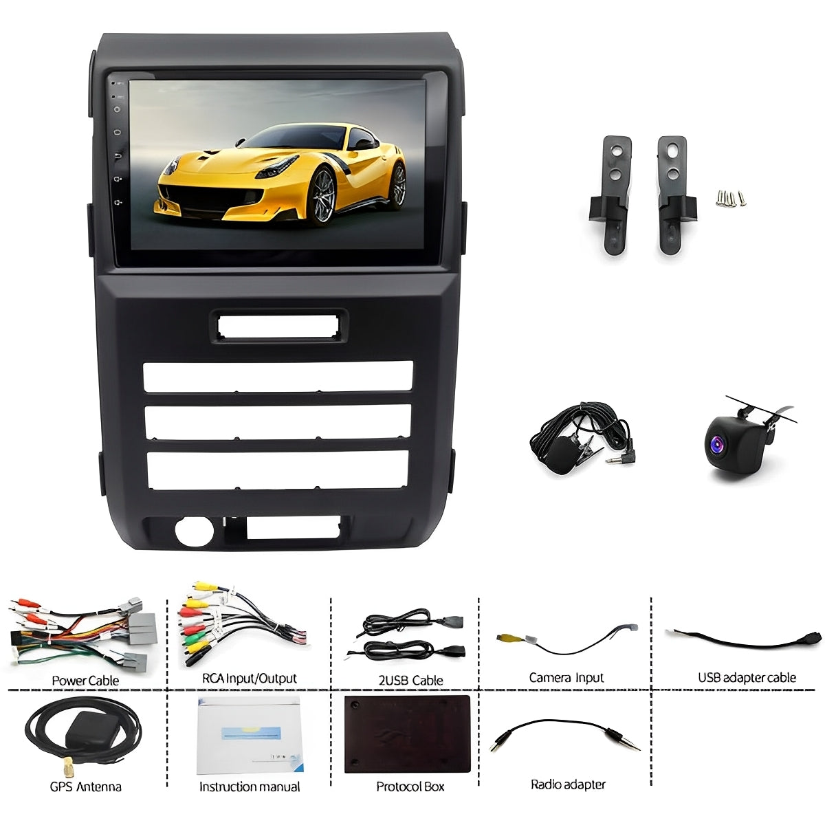CarpartsX Android 13 Carplay Car Stereo Radio 9 Inches GPS Audio Multimedia Receiver Compatible with 2009-2014 F150 F-150 w/Carplay Auto Navigation AHD Camera, 2+32G