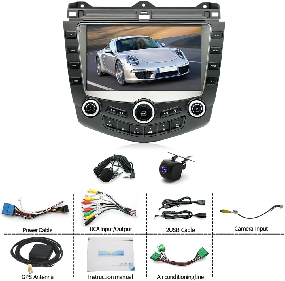 CarpartsX 9Inch Car Stereo Radio Car-play GPS Navi Compatible for Accord 2003-2007 Android 14