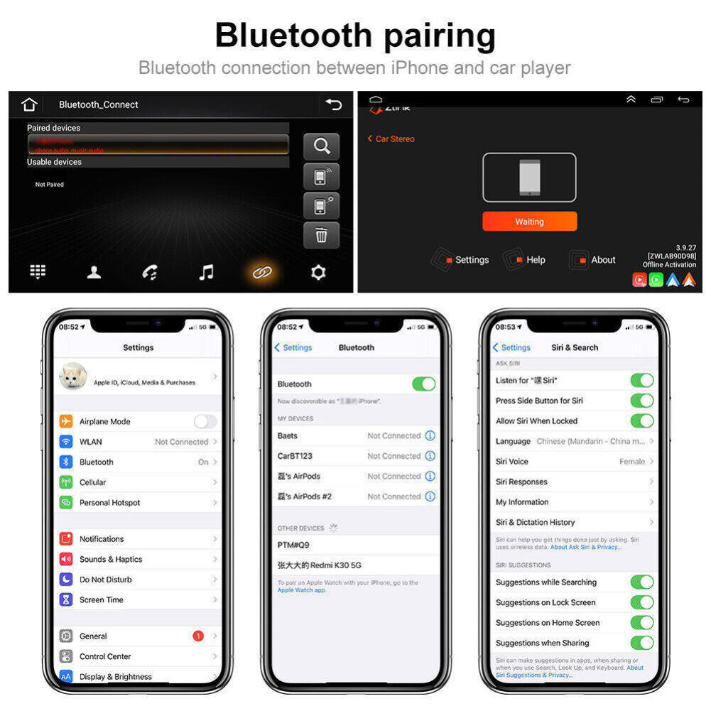 CarpartsX 11-13 Hyundai Elantra Android 13 car navigation 9 inches built-in Carplay + Android auto / 2 + 32G + AHD camera