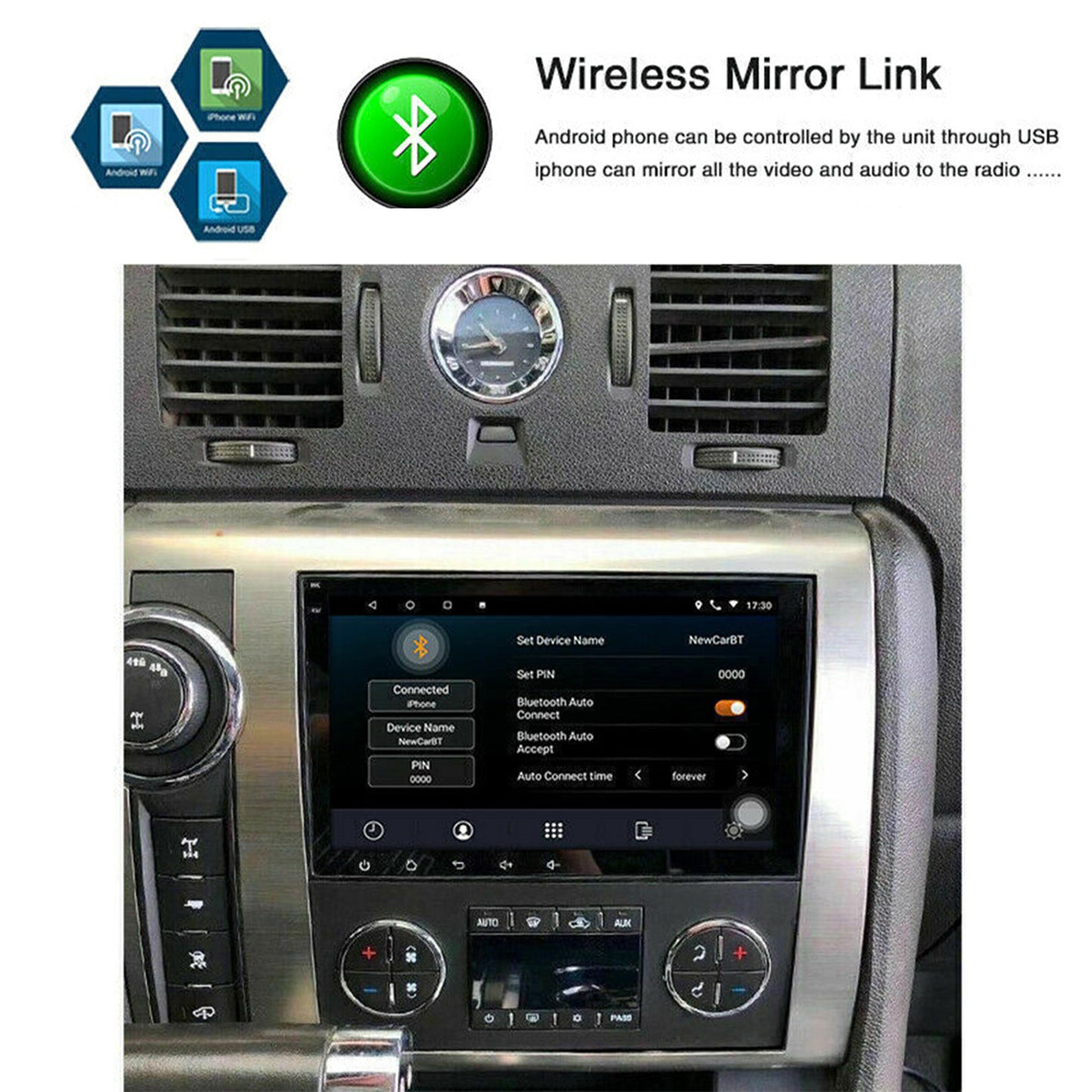 CarpartsX 8" Android 13 Car Stereo for Chevrolet/GMC/Buick - 2GB+32GB, Wireless CarPlay, Android Auto, GPS, Bluetooth, AHD Camera&Mic, SWC, WiFi