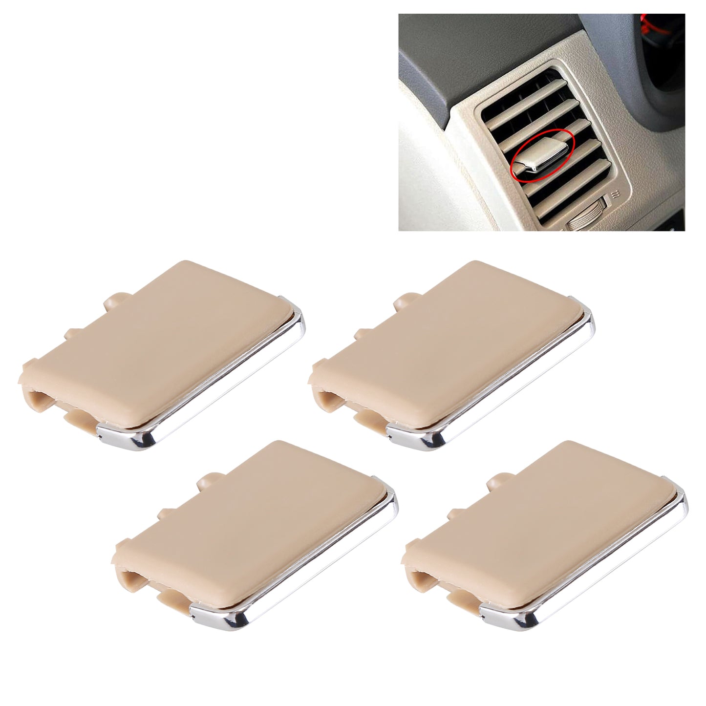 CarpartsX 4Pcs/Set Beige Auto Air Conditioning A/C Vent Blade Slice Clip Kit Compatible for Toyota Corolla