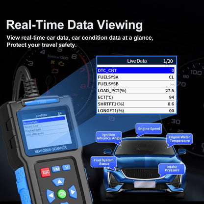 CarpartsX OBD2 Scanner Car Diagnostic Tool – Read & Clear Engine Error Codes, Check CEL, Emissions Readiness Check for All OBDII Vehicles