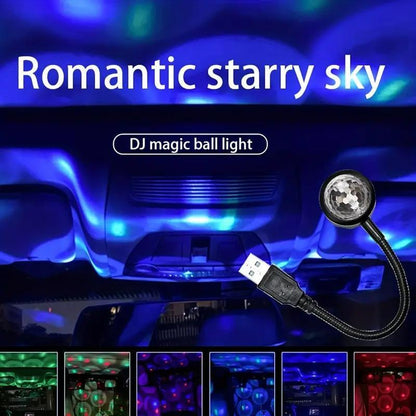 Car Roof Star Projector Light – USB Cosmic Nightlight Ambient Ceiling Lamp for Romantic Interior Atmosphere