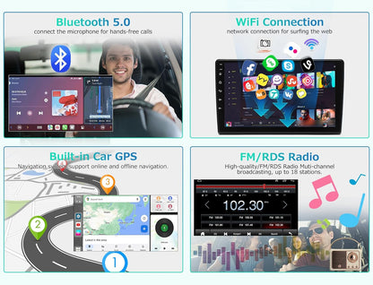 CarpartsX 10.1Inch Car Stereo Radio Car-play GPS Navigation Android 13 Compatible for Express Van 2008-2011