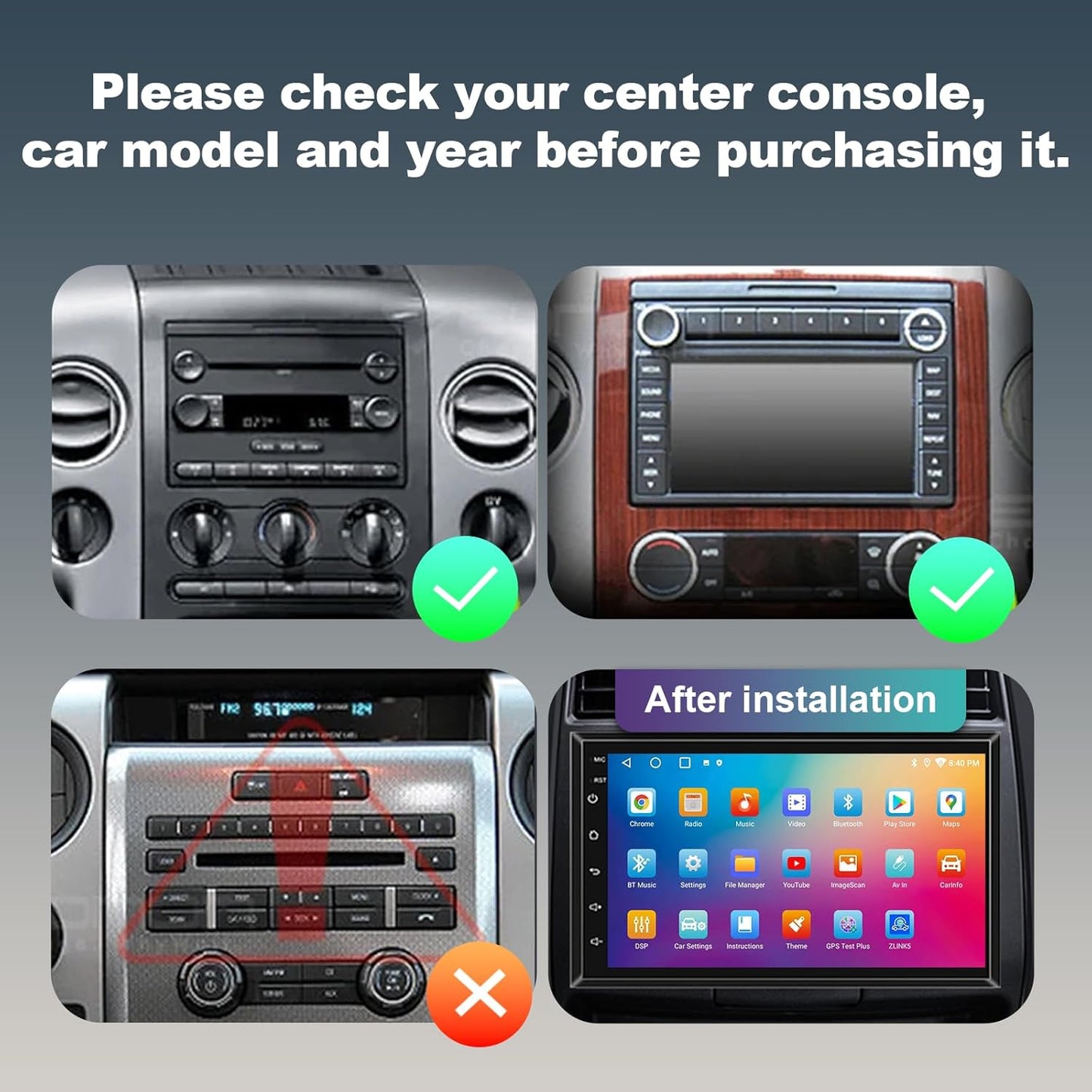 CarpartsX 8-Core Android 13 Car Stereo for Ford F150/F250/F350 (2004-2014) - 7" Touchscreen, Wireless CarPlay, GPS, 2+32GB, AHD Camera&Mic, BT&SWC