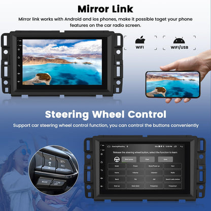CarpartsX 7Inch Android 13 Car Radio GPS Carplay Compatible for Chevrolet Chevy Yukon Sierra Acadia