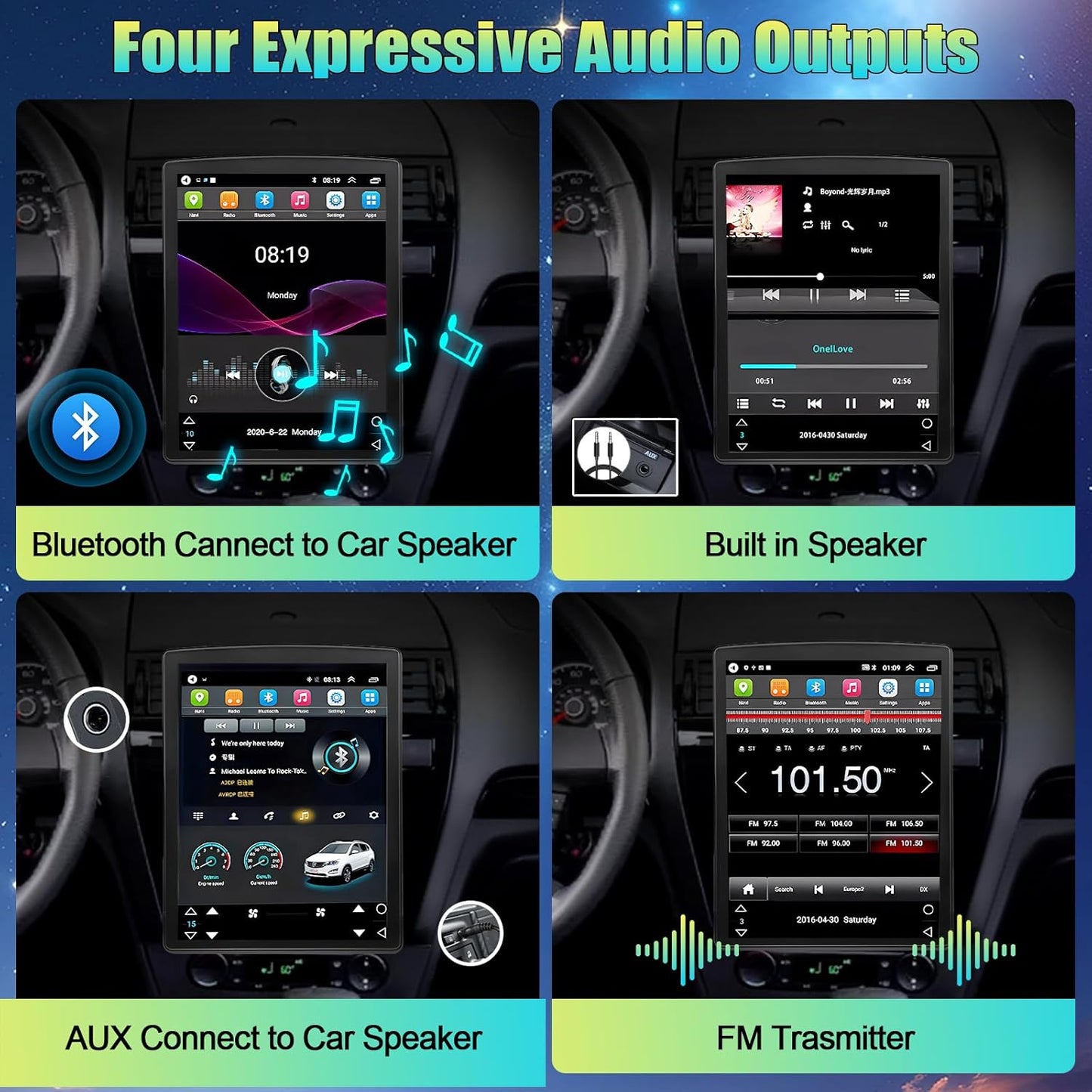 CarpartsX 9.7-inch Android 13 Car Stereo Radio GPS WiFi Carplay+Android Auto 2+32G Compatible for Escalade 2007-2014