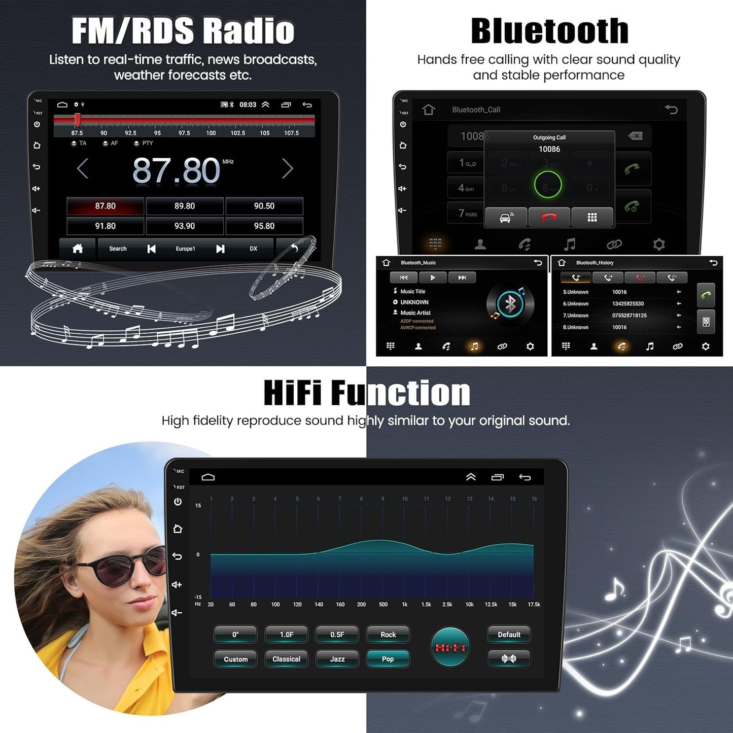 CarpartsX Android 14 Car Stereo for Honda Accord VI 1998-2002 with Wireless Carplay&Android Auto