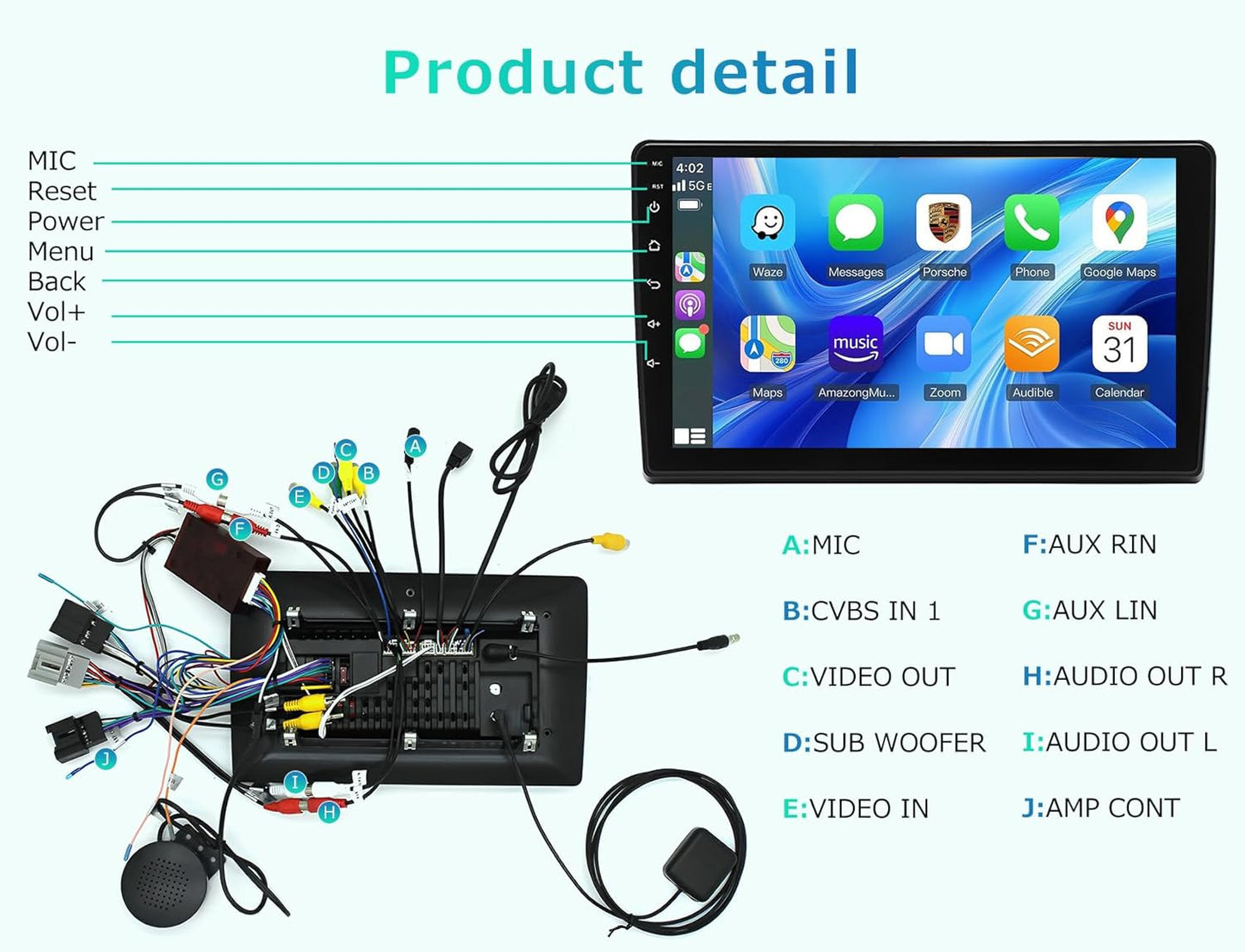CarpartsX 10.1Inch Car Stereo Radio Car-play GPS Navigation Android 13 Compatible for Express Van 2008-2011