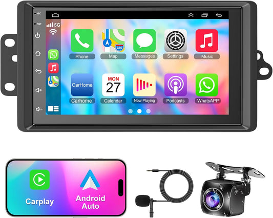 CarpartsX 4+64 Android 13 Car Stereo for 2003-2006 Chevrolet Chevy Silverado Impala Tahoe GMC Sierra Yukon, 7" IPS Touch Screen Car Radio Build-in GPS Wireless CarPlay/Android Auto, Backup Camera/DSP/SWC
