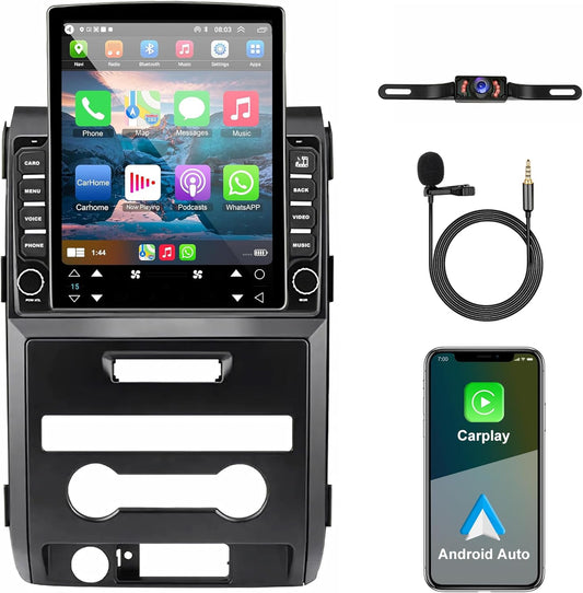 CarpartsX Android 13 Double Din Car Stereo for 2009-2014 for Ford for F150 9.7 Inch HD Touch Screen Car Audio Multimedia Receiver with CarPlay Android Auto GPS Radio Navigation Bluetooth Camera - 2+32G