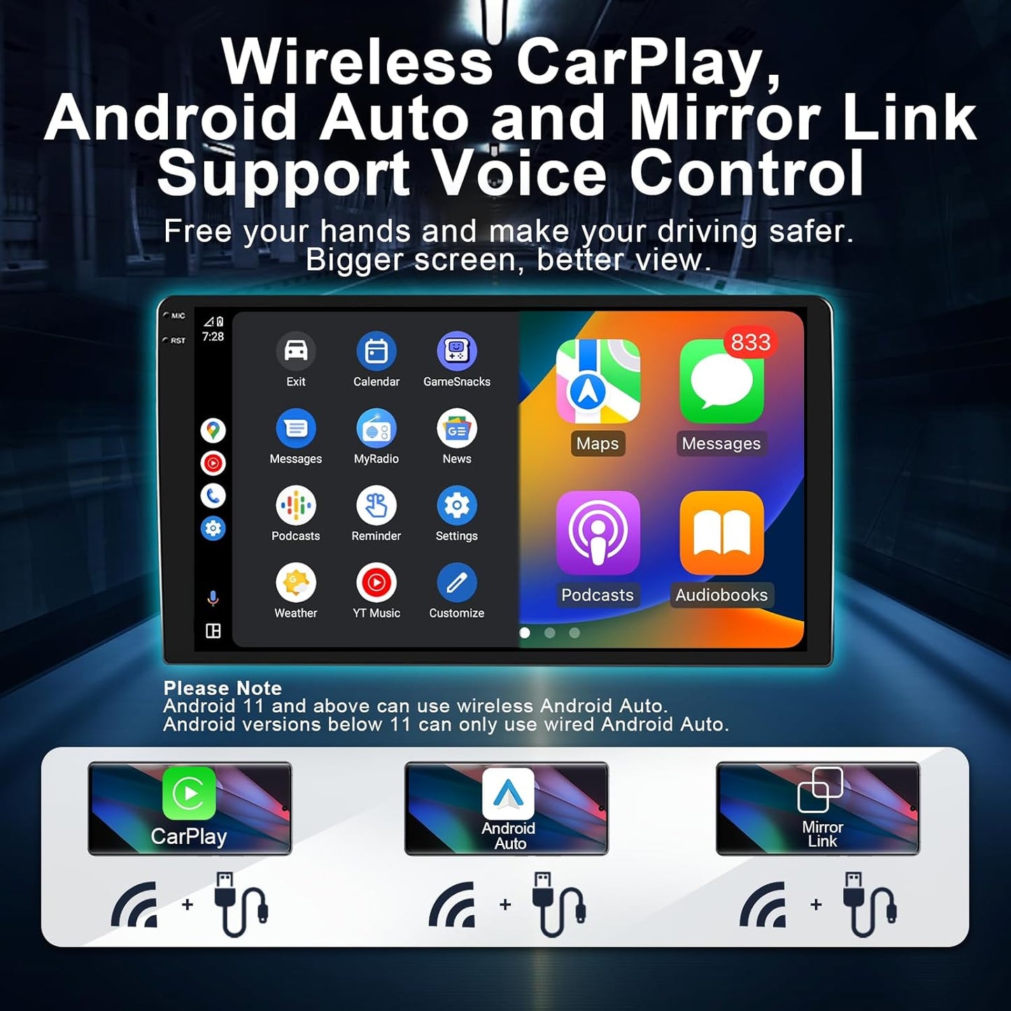 CarpartsX 8-Core Android 13 Car Stereo for Ford F150/F250/F350 (2004-2014) - 7" Touchscreen, Wireless CarPlay, GPS, 2+32GB, AHD Camera&Mic, BT&SWC