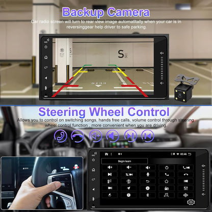 CarpartsX 7" Android 13 Car Stereo for Toyota 4Runner, Camry, RAV4, FJ Cruiser - Wireless CarPlay, GPS, BT, 2+32GB, AHD Camera&Mic CarPlay Wireless