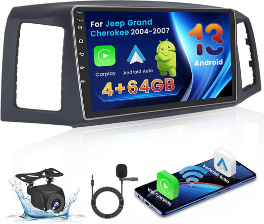 CarpartsX 4G+64G for Jeep Grand Cherokee 2004-2007 Android 13 Stereo Wireless Apple Carplay