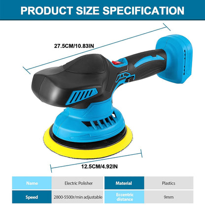 Cordless Rotary Car Polisher Kit, 11.8", 6 Variable Speeds 1200-5000RPM, 2×26V Batteries & 13 Attachments for Car/Boat Detailing & Waxing