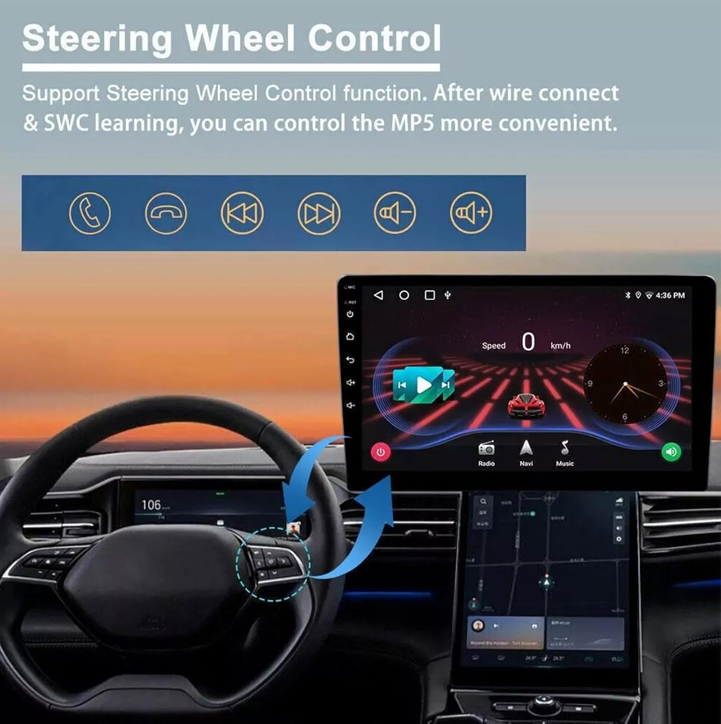 CarpartsX Android 13 Car Stereo for Dodge RAM 1500/2500/3500 (2002-2005) - 9" Touchscreen, Wireless CarPlay, Android Auto, GPS, Bluetooth, AHD Camera