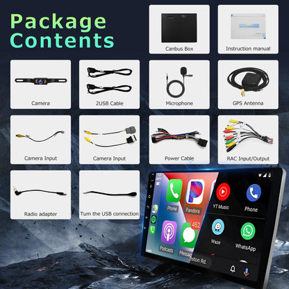 CarpartsX 2005-2013 Toyota Tacoma 9 Inch Wireless CarPlay & Android Auto Car Stereo