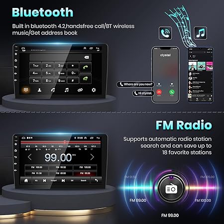 CarpartsX Car Radio Carplay for Toyota Camry 2015 2016 2017, 2G+32G Rimoody Car Stereo Android 13 10.1 Inch Touch Screen Car Radio with Android Auto GPS Navigation Bluetooth FM EQ WiFi Backup Camera