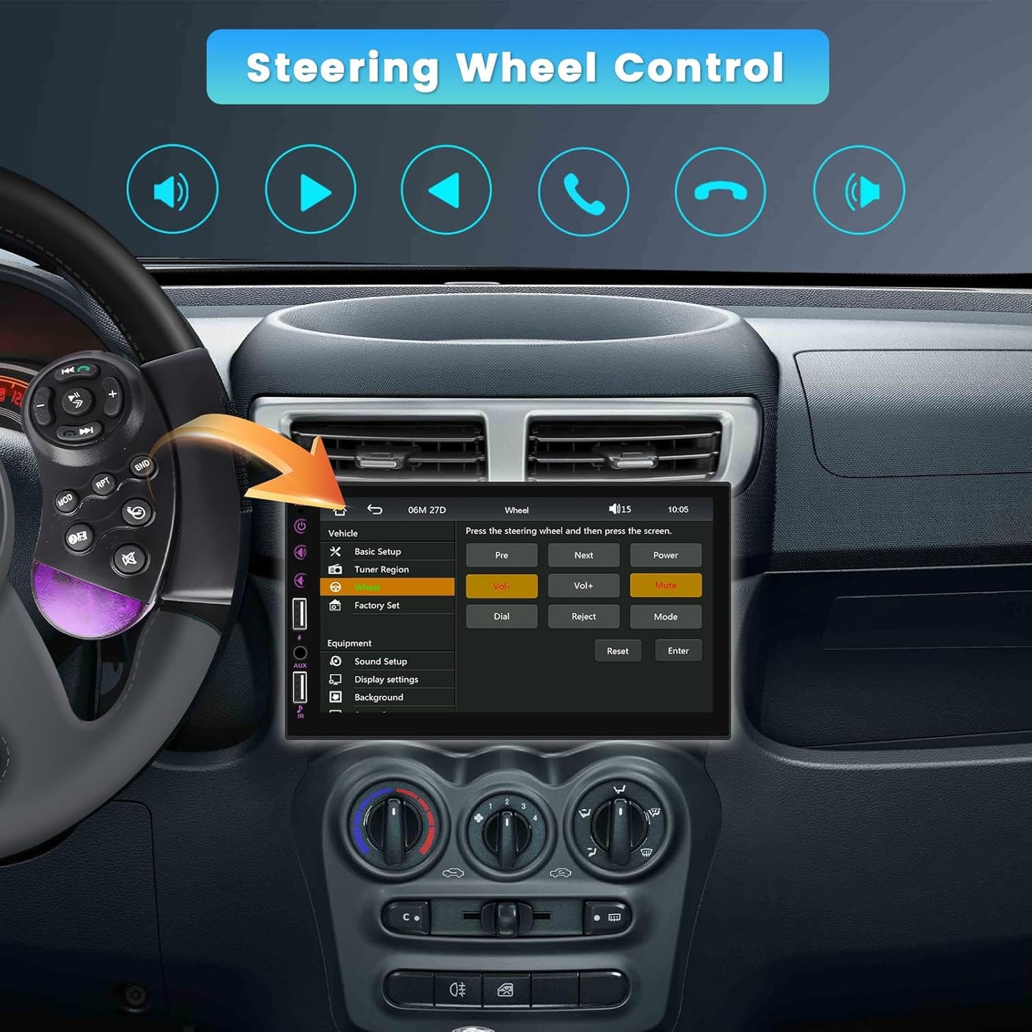 CarpartsX 7" Single Din Touch Screen Car Stereo Radio For Apple/Android CarPlay Bluetooth