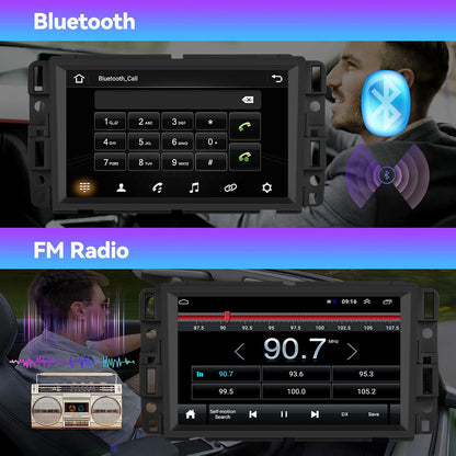 CarpartsX Android 13 Double Din Car Stereo for GMC Sierra Chevy Silverado Yukon Chevrolet Buick with WiFi and GPS Navigation,7 Inch Touch Screen Car Radio with Mirror Link,Bluetooth FM/RDS,SWC+Backup Camera