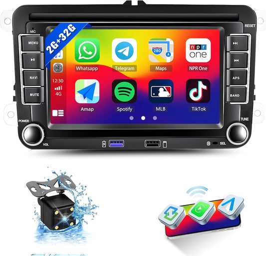 CarpartsX 7" Carplay Android 12 Car Radio GPS Navi AHD Camera 2+32G Compatible for VW Touran Golf 5 6 Polo EOS