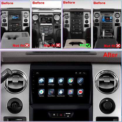 CarpartsX 9" Android 13 Car Stereo for Ford F150 (2009-2014) - Wireless CarPlay, Android Auto, GPS, DSP, Bluetooth, SWC, 4GB+64GB, AHD Camera&Mic