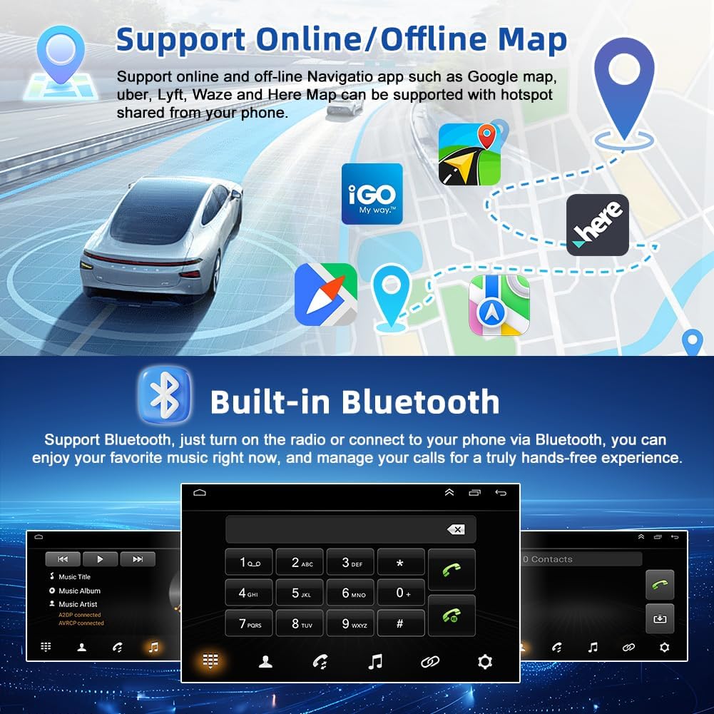 CarpartsX 9" Android 13 Car Stereo for Hyundai Sonata 2015 2016 2017 HD Touch Screen 2 Din Car Radio Receiver w/Wireless Carplay Android Auto GPS Navigation Bluetooth Mirror Link SWC Backup Camera Mic, 2+32G
