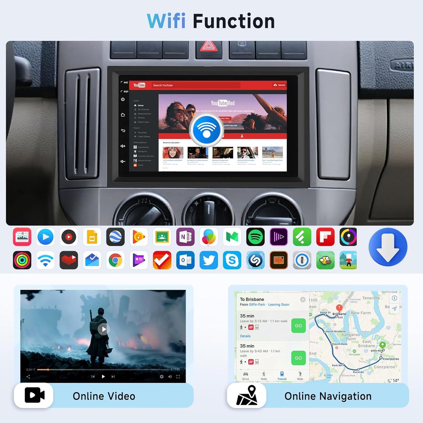 CarpartsX 7Inch Android 13 Car Radio GPS Carplay Compatible for Chevrolet Chevy Yukon Sierra Acadia