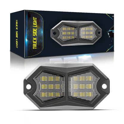 CarpartsX 210° LED Rock Light with 24 SMD Chips & 4m Cable, IP67 Waterproof Wide-Angle Marker Lamp, 6000K Flashing/Steady Mode for Trucks, Trailers, SUVs, UTVs