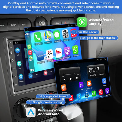 CarpartsX 4+64 Android 13 Car Stereo for 2003-2006 Chevrolet Chevy Silverado Impala Tahoe GMC Sierra Yukon, 7" IPS Touch Screen Car Radio Build-in GPS Wireless CarPlay/Android Auto, Backup Camera/DSP/SWC