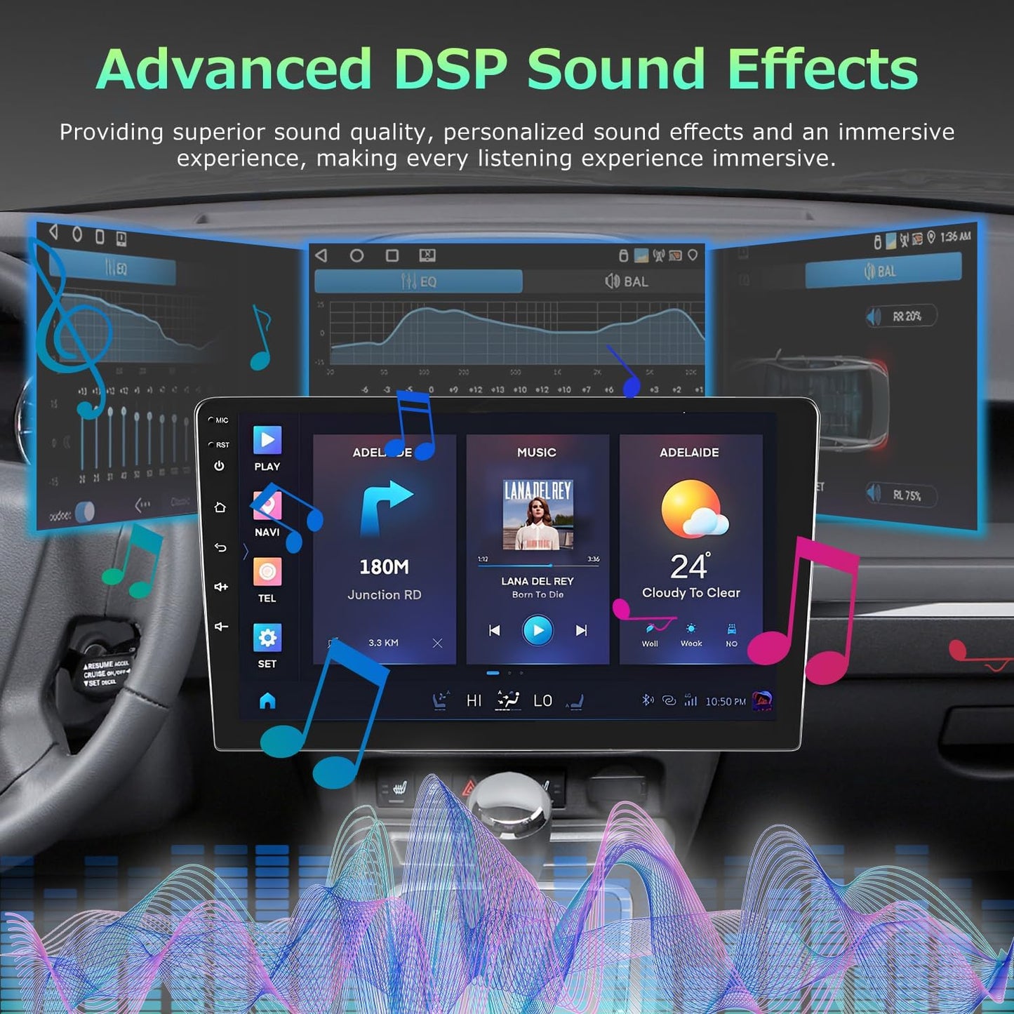 CarpartsX 2005-2013 Toyota Tacoma 9 Inch Wireless CarPlay & Android Auto Car Stereo
