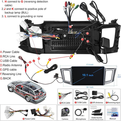 CarpartsX 2GB+64GB Android 13 Touch Screen Radio for Toyota RAV4 2013-2018, 10.1 inch