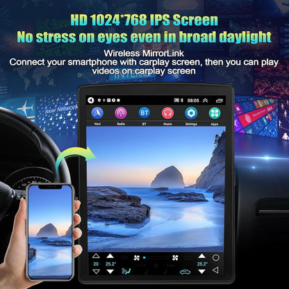CarpartsX 9.7" Android 13 Car Stereo for Cadillac Escalade/SLS (2007-2014) - CarPlay, Android Auto, GPS, 2GB+32GB, Bluetooth, WiFi, AHD Camera&Mic