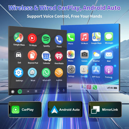 CarpartsX Android 13 Double Din Car Stereo for 2009-2014 for Ford for F150 9.7 Inch HD Touch Screen Car Audio Multimedia Receiver with CarPlay Android Auto GPS Radio Navigation Bluetooth Camera - 2+32G