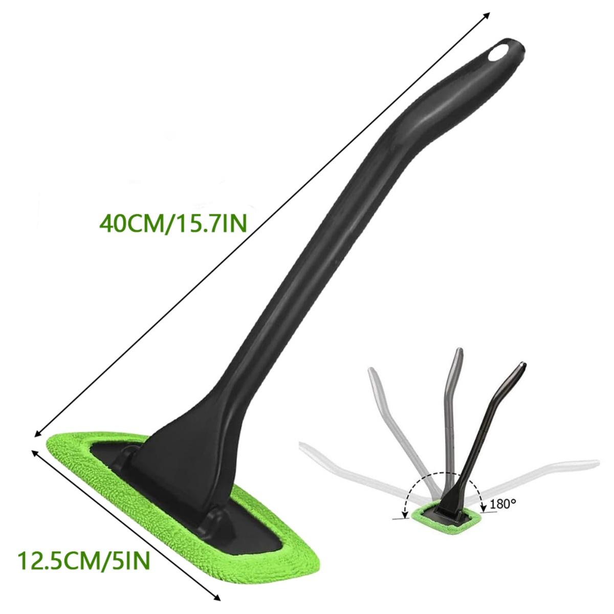 CarpartsX Car Windshield Cleaning Tool| Window Cleaning Kit With 180° Rotatable Head+ 5 Reusable Microfiber Pads|Auto Washing Brush for Car,Trucks, SUVs & Home Windows