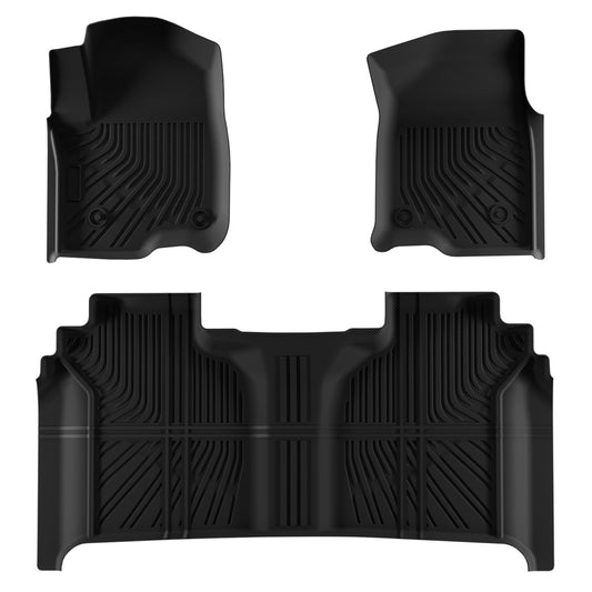 3PCS Car Floor Mats for GMC Sierra / Chevy Silverado 1500 2019–2024 – All-Weather Waterproof Heavy-Duty Floor Liners