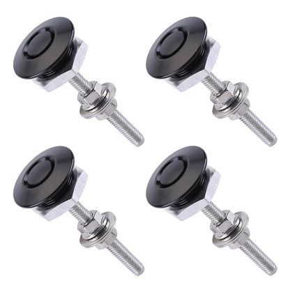 CarpartsX 4-Pack Universal Aluminum Car Hood Pins - 1.25" Quick Release Latch, Push Button Lock for Bumper, Bonnet, License Plate