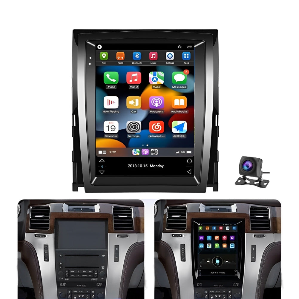 CarpartsX 9.7" Android 13 Car Stereo for Cadillac Escalade/SLS (2007-2014) - CarPlay, Android Auto, GPS, 2GB+32GB, Bluetooth, WiFi, AHD Camera&Mic