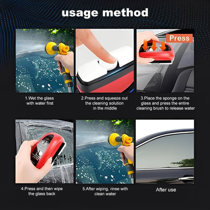 CarpartsX 120ml Automotive Glass Cleaner, Oil Film Remover with Reusable Brush, Anti-Fog & Water-Repellent for Car Windshield & Windows