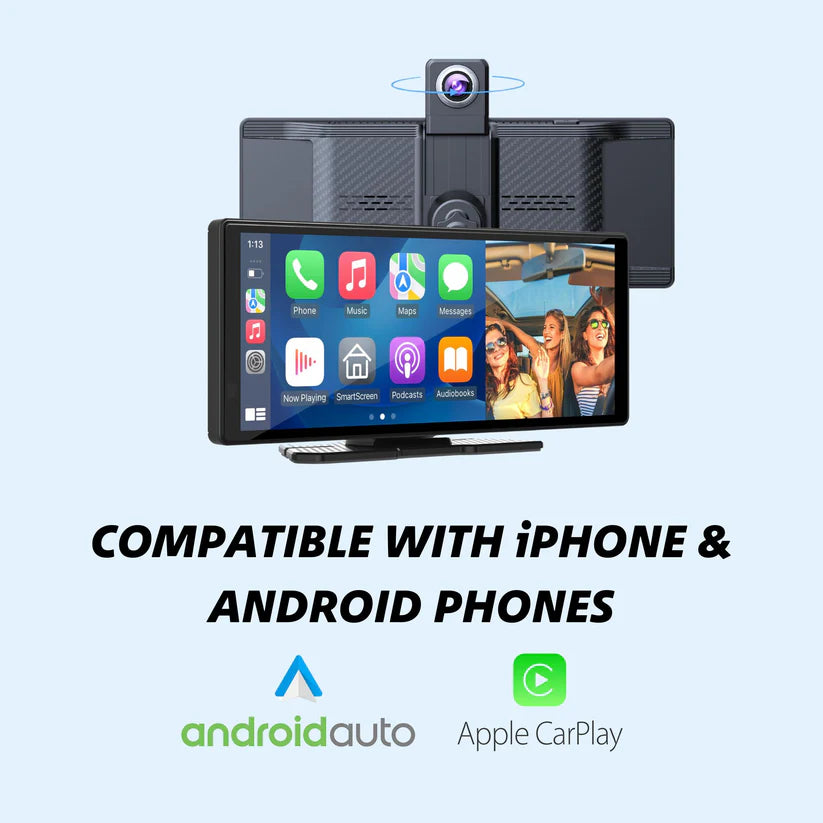 CarpartsX  Wireless Car Stereo Carplay With Dual Cameras