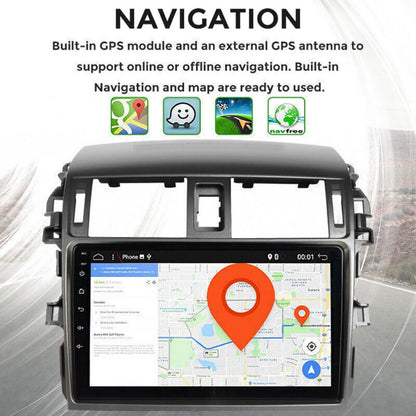 Upgrade your Corolla with a 9" Android 13 stereo featuring wireless CarPlay, Android Auto, GPS, Bluetooth & WiFi for a smarter drive.